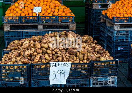 Mercato vegetale a Çatalköy, Repubblica turca di Cipro del Nord (TRNC) Foto Stock