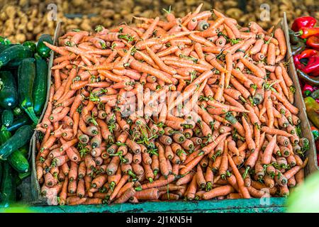 Mercato vegetale a Çatalköy, Repubblica turca di Cipro del Nord (TRNC) Foto Stock