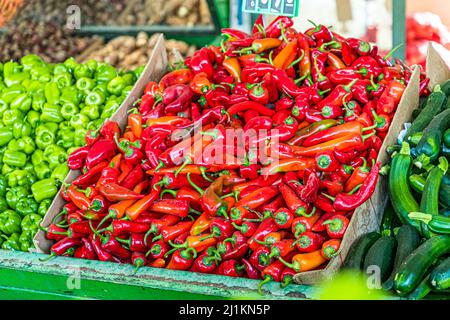 Mercato vegetale a Çatalköy, Repubblica turca di Cipro del Nord (TRNC) Foto Stock