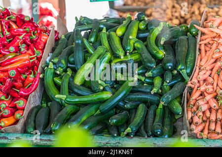 Mercato vegetale a Çatalköy, Repubblica turca di Cipro del Nord (TRNC) Foto Stock