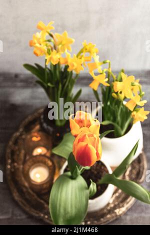 Hygge Springtime Home decor Foto Stock