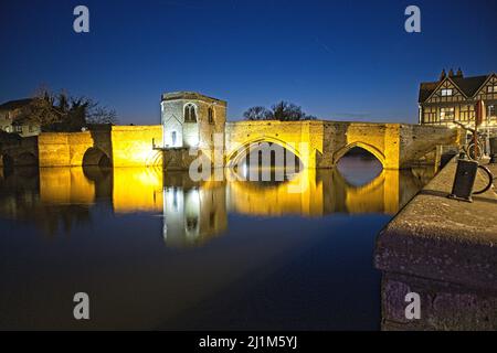 Regno Unito, Cambridgeshire - St Ives Old Bridge Foto Stock