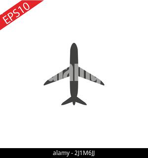Icona aeroplano, vettore icona aeroplano, in stile piatto trendy isolato su sfondo bianco. EPS 10 Illustrazione Vettoriale