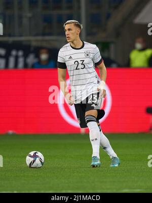 Nico Schlotterbeck, DFB 23 nella partita amichevole GERMANIA - ISRAELE preparazione per i campionati mondiali 2022 in Qatar, stagione 2021/2022, il 26 marzo 2022 a Sinsheim, Germania. © Peter Schatz / Alamy Live News Foto Stock