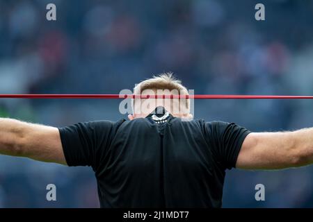 Londra, Regno Unito. 26th Mar 2022. Jackson Wray #6 di Saracens a Londra, Regno Unito il 3/26/2022. (Foto di Richard Washbrooke/News Images/Sipa USA) Credit: Sipa USA/Alamy Live News Foto Stock