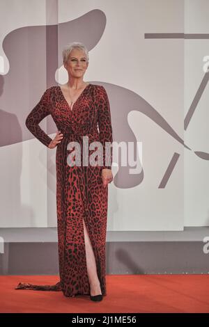 Venezia, Italia. 08th Set 2021. Jamie Lee Curtis partecipa al Halloween uccide Premiere, 78th Festival di Venezia Foto Stock