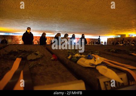 Roma, Italia. 24th Mar 2022. Vista del santuario fosse Ardeatina, con le tombe delle vittime del massacro nazista (Credit Image: © Matteo Nardone/Pacific Press via ZUMA Press Wire) Foto Stock