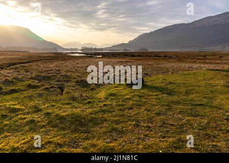 Appena passato Glencoe al tramonto Foto Stock