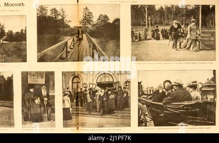 La rivista 'Iskry' (in russo: Искры) è un supplemento settimanale illustrato al giornale 'Russian Word' dell'Impero Russo, numero 38 per il 27 settembre 1909. Foto Stock