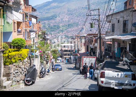 Il Barrio Pablo Escobar costruito a Medellin, Colombia Foto Stock