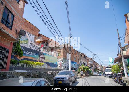 Il Barrio Pablo Escobar costruito a Medellin, Colombia Foto Stock