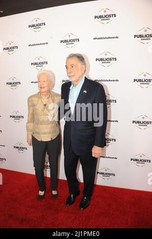 Francis Ford Coppola indossa una spilla Ucraina alla Guild of Guild, pubblicista della Guild International Cinematographer a Los Angeles 3.25.2022, foto di Nadja Sayej Foto Stock