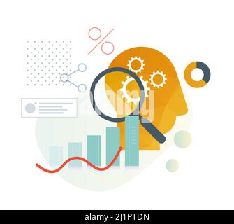 Business Accumen - Brain - Working Process - Stock Illustration as EPS 10 file Illustrazione Vettoriale