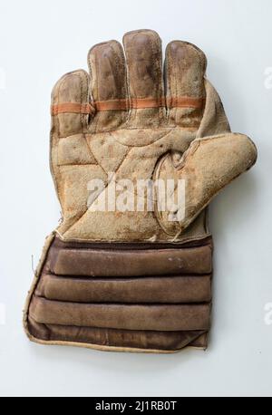 Vintage Old Cricket Glove Foto Stock