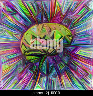 Astratto cerebrale umano. Rendering 3D Foto Stock