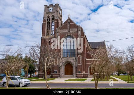 NEW ORLEANS, LA, USA - 5 MARZO 2022: Holy Name of Mary Catholic Church nel quartiere di Algeri Point Foto Stock