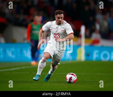 LONDRA, INGHILTERRA - MARZO 26: Xherdan Shaqiri (Chicago Fire) della Svizzera durante un Alzheimer's Society International tra Inghilterra e Svizzera Foto Stock
