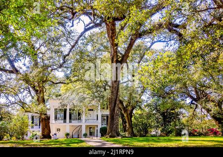 La storica Oakleigh Mansion è illustrata, 26 marzo 2022, a Mobile, Alabama. Oakleigh Mansion è stato costruito nel 1833. Foto Stock