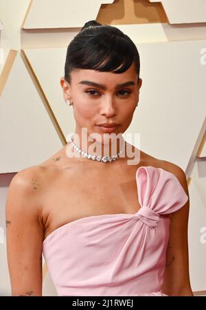 Los Angeles, Stati Uniti. 27th Mar 2022. Zoë Kravitz arriva per i 94th Academy Awards annuali al Dolby Theatre nella sezione di Hollywood di Los Angeles, California, domenica 27 marzo 2022. Foto di Jim Ruymen/UPI Credit: UPI/Alamy Live News Foto Stock