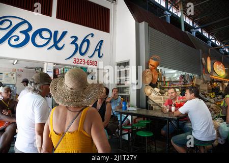 Il mercato pubblico nel centro coloniale di Old Florianopolis, Santa Catarina, Brasile Foto Stock