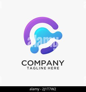 Design astratto del logo CONNECT Circle Illustrazione Vettoriale