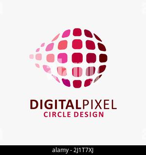 Design del logo Digital pixel Illustrazione Vettoriale