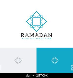 Astratto Mosaico Islamica Cultura Ramadan evento musulmano linea logo Illustrazione Vettoriale
