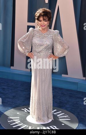 Beverly Hills, CA. 27th Mar 2022. Joan Collins al Vanity Fair Oscar Party 2022 al Walis Annenberg Center for the Performing Arts il 27 marzo 2022. Credit: Jeffrey Mayer/JTM Photos/Media Punch/Alamy Live News Foto Stock