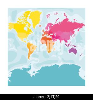 Mappa politica colorata del mondo. Illustrazione Vettoriale