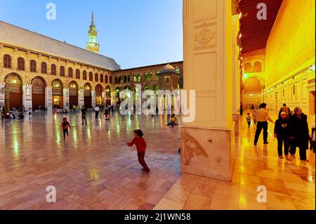 Siria. Damasco. La Moschea di Umayyyad (Grande Moschea di Damasco) Foto Stock