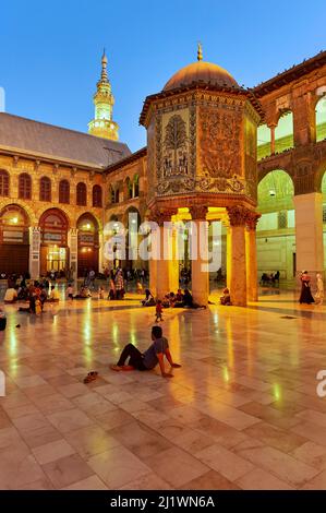 Siria. Damasco. La Moschea di Umayyyad (Grande Moschea di Damasco) Foto Stock