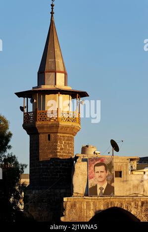 Siria. Damasco. Il culto di Assad Foto Stock