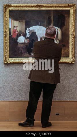 London UK 28 March 2022 John Frederick Herring,SNR , Stables at Meophan, Est £20.000-30.000.Paul Quezada-Neiman/Alamy Live News Foto Stock