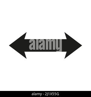Simbolo a doppia freccia. 2 icona freccia laterale. Vettore isolato su bianco. Illustrazione Vettoriale