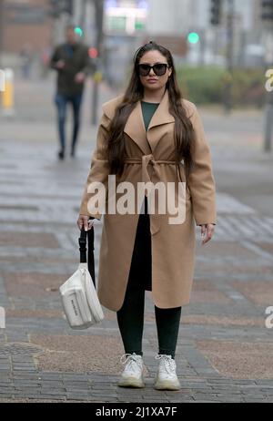 Southend-on-Sea Essex UK 28th marzo 2022. Sherrilyn Speid arriva alla Basildon Magistrates Court per la sua seconda apperazione accusata di assalto e guida pericolosa durante un incidente con un insulato protester britannico il 11th ottobre 2021. Speid 35 di Purfleet-on-Thames è accusato di guidare la sua Range Rover per protestare Bethany Mogie che protestava con un gruppo di altri sulla London Road West Thurrock vicino al Dartford Crossing. Credit: MARTIN DALTON/Alamy Live News Foto Stock