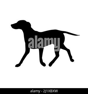 Vector nero Dalmazia silhouette cane isolato su sfondo bianco Illustrazione Vettoriale