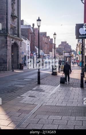 Vista su Ayr High Street Foto Stock