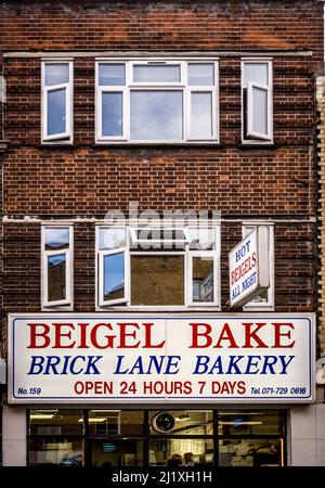 Facciata esterna della panetteria Beigel Bake Lane. Londra Foto Stock