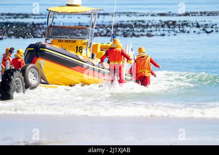 Teey sono sempre preparati. Sparato di un gruppo di personale di ricerca e soccorso sulle manovre. Foto Stock