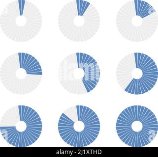 Precarica, barra di carico circolare. Grafico a torta, grafico a torta. Modello vettoriale - illustrazione vettoriale di stock, grafica clip-art Illustrazione Vettoriale