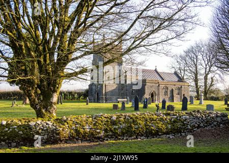 Regno Unito, Somerset, Mendip Hills. Chiesa di San Lorenzo nel villaggio di Priddy. Foto Stock