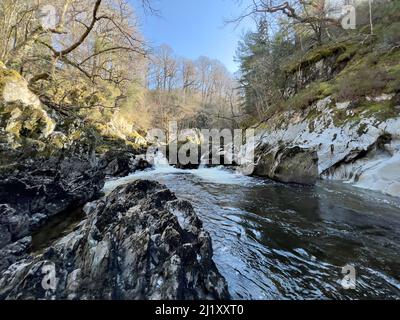 Fata Glen Waterfall, Galles Foto Stock