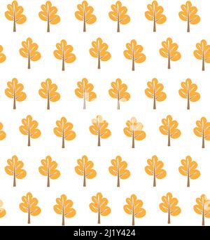 Ripetizione vettoriale senza giunture di alberi di schizzo arancioni Illustrazione Vettoriale