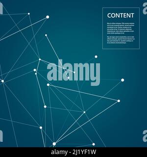 Pattern vettoriale atomico, scientifico e molecolare su sfondo scuro Illustrazione Vettoriale