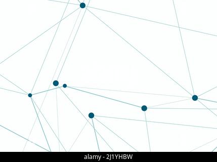 Astratto disordine di progettazione di rete. Modello molecolare futuristico di linee e punti connessi. Sfondo vettoriale Illustrazione Vettoriale