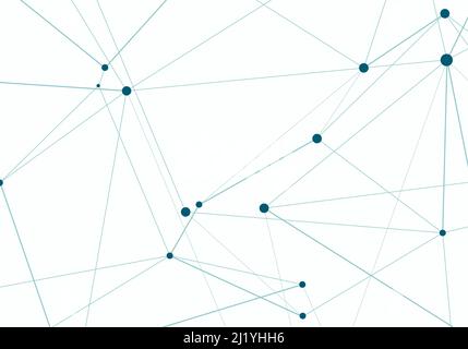 Astratto disordine di progettazione di rete. Modello molecolare futuristico di linee e punti connessi. Sfondo vettoriale Illustrazione Vettoriale