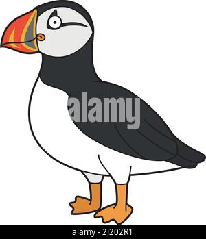 Carino cartoon vettore illustrazione di un puffin Illustrazione Vettoriale