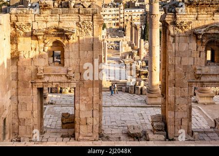 Le rovine romane di Jerash, Jerash, Giordania. Foto Stock