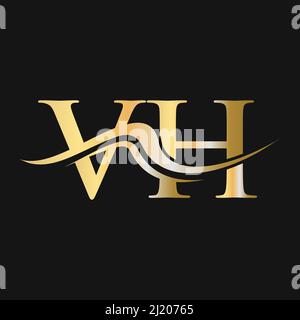 Logo Letter VH. Modello di logo VH iniziale per il logo aziendale e aziendale Illustrazione Vettoriale