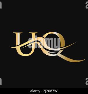Logo Letter UQ. Modello di logo UQ iniziale per il logo aziendale e aziendale Illustrazione Vettoriale